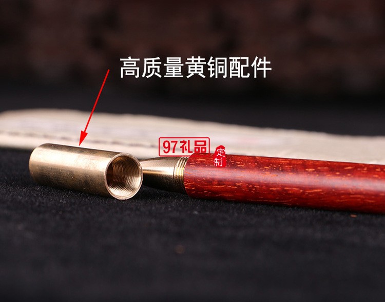 紅木簽字筆小葉紫檀禮品筆紅木工藝品會(huì)議禮品木筆紫檀定心筆