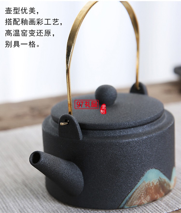 日式粗陶茶具套裝高檔商務(wù)禮品定制送客戶(hù)禮品